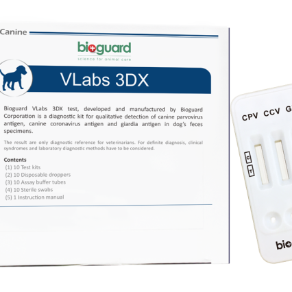 Bioguard VLabs 3DX Parvovirus, Coronavirus, Giardia Hızlı Köpek Test Kiti
