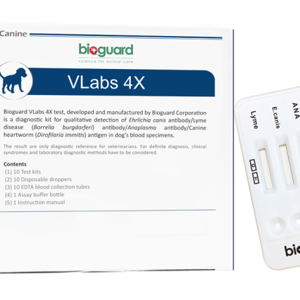 Bioguard VLabs 4X Lyme, E.Canis, Anaplasma, Heartworm (Kalp Kurdu) Köpek Hızlı Test Kiti