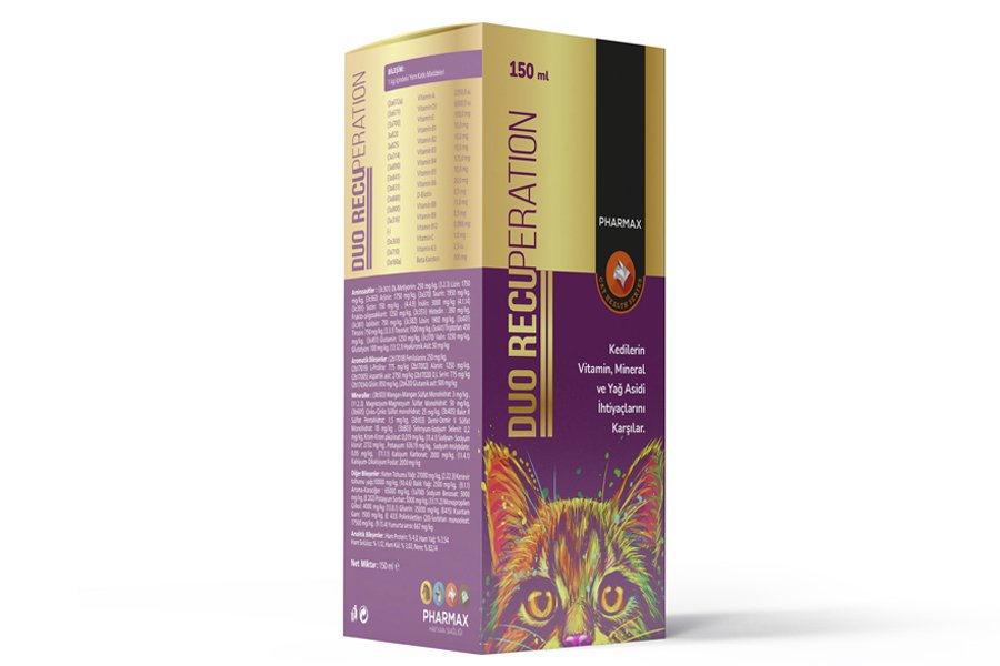 Pharmax Duo Recuperation Vitamin, Mineral ve Yağ Asiti Kedi Ek Besin Takviyesi 150 ML