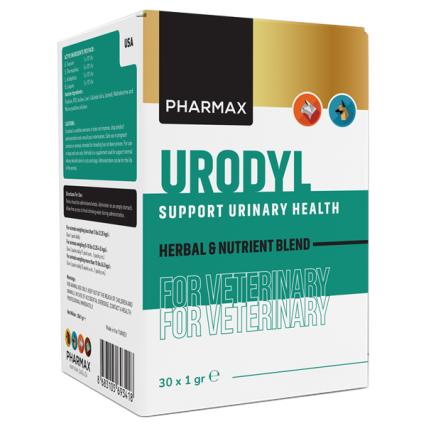 Pharmax Urodyl Kedi ve Köpekler için Dolaşım Sistemi Destekleyici Besin Takviyesi 1x30 Gr